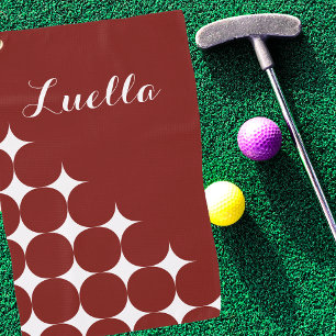 Stylish Modern Retro Red Golf Towel