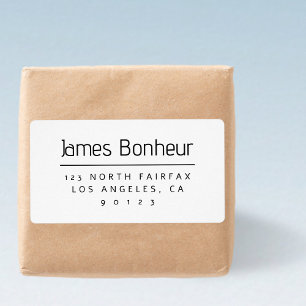 Stylish Modern Return Address Black & White