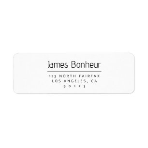 Stylish Modern Return Address Black & White Label