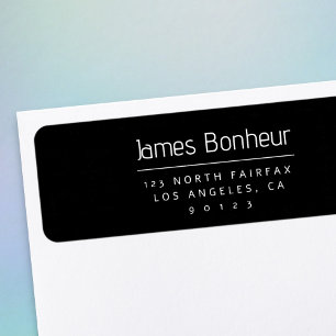Stylish Modern Return Address Black & White Label