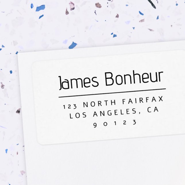 Stylish Modern Return Address Black & White Label (Creator Uploaded)