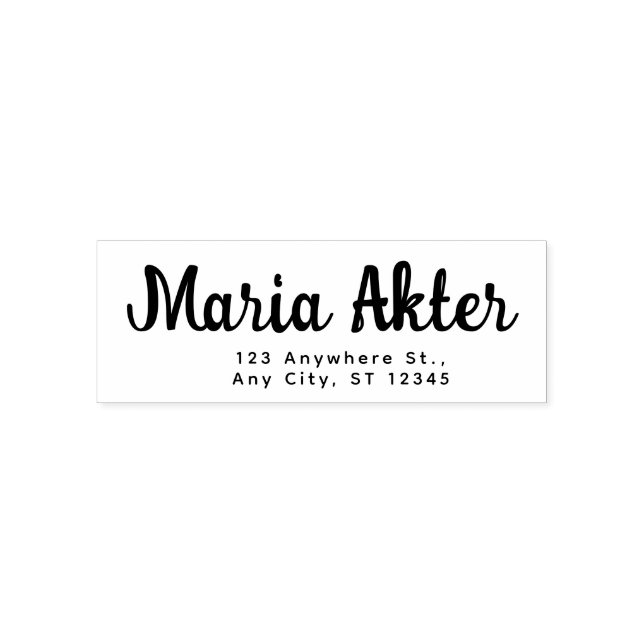 Stylish Modern Script Address Stamp | Elegant Mini (Design)