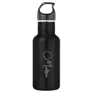 Stylish Modern Script Name Black 532 Ml Water Bottle