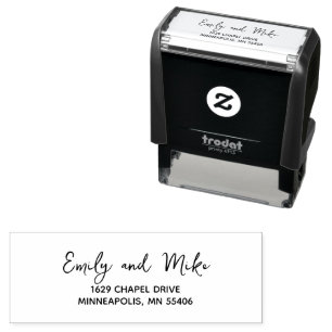 Stylish Modern Script Return Address Self-inking Stamp