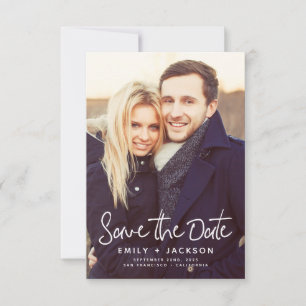 Stylish Modern Script Save the Date Photo