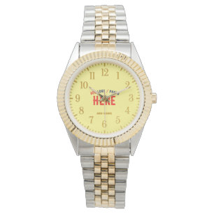 STYLISH MODERN SILVERY GOLDEN PASTEL YELLOW BRAND WATCH