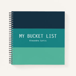 Stylish Modern Stripe My Bucket List Personalised Notebook