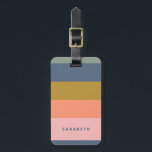 Stylish Modern Stripes Earth Tones Name Contact Luggage Tag<br><div class="desc">This luggage tag features a modern colorblock stripe design with a personalized name on the front and contact information on the back. Soft,  muted tones give it a stylish look while making bags easy to spot during travel. A practical and polished choice for suitcases,  backpacks,  and carry-ons.</div>
