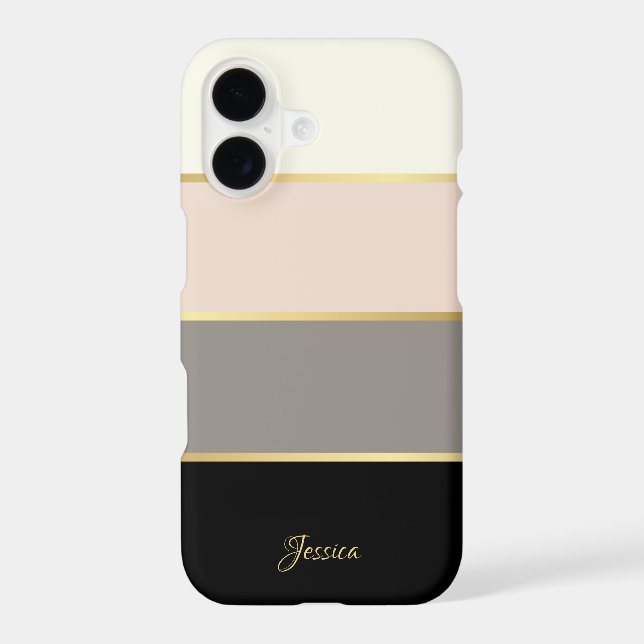Stylish Modern Stripes Pattern with Name (Back)