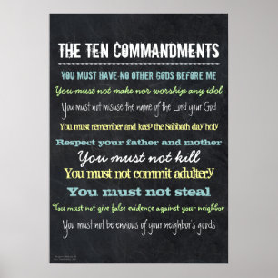 Stylish Modern Ten Commandments Sign