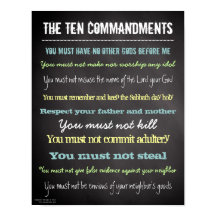 Stylish Modern Ten Commandments Sign