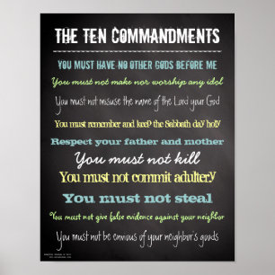 Stylish Modern Ten Commandments Sign
