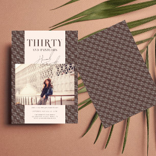 Stylish Modern Thirty   30th Birthday Photo Invitation