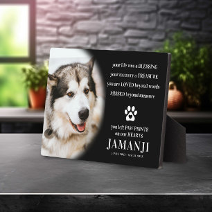 Stylish Modern Tribute Quote Photo Pet Remembrance Plaque