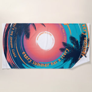 Stylish Modern Tropical Sunset Summer Beach Towel