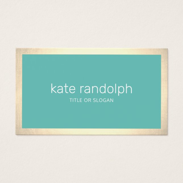 Stylish Modern Turquoise Gold  Border Beauty salon (Front)