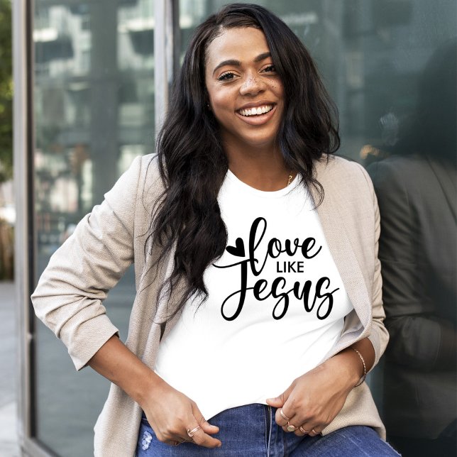 Stylish Modern Typography Love Like Jesus T-Shirt (Creator Uploaded)