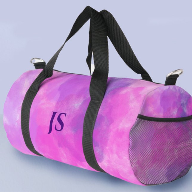 Stylish Modern Watercolor Girls Pink Custom Duffle Bag (Creator Uploaded)