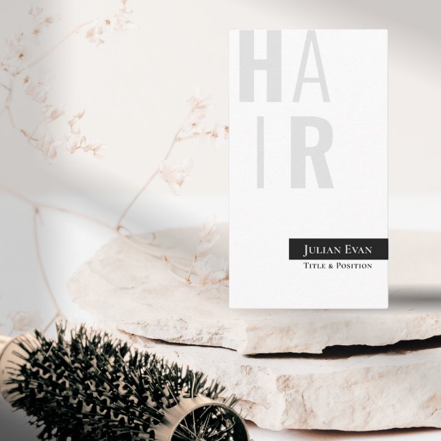 Stylish Modern White Hairdresser Business Card (Creator Uploaded)