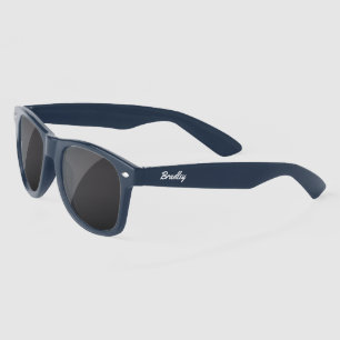 stylish Modern White Personalised Name Custom Sunglasses