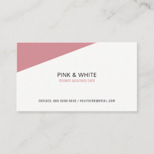 stylish modern white pink professional woman business card