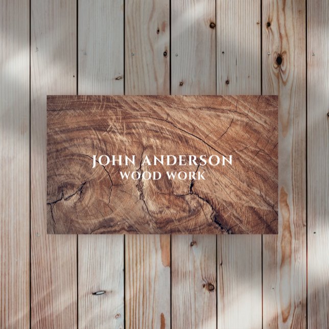 Stylish Modern Wooden Carpentry Business Card (Creator Uploaded)