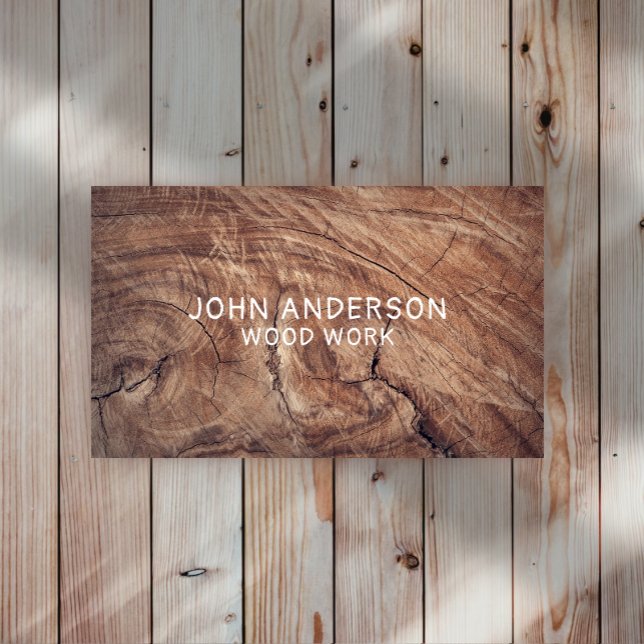 Stylish Modern Wooden Carpentry Business Card (Creator Uploaded)