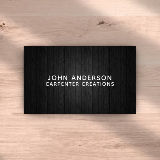 Stylish Modern Wooden Carpentry Business Card (Creator Uploaded)