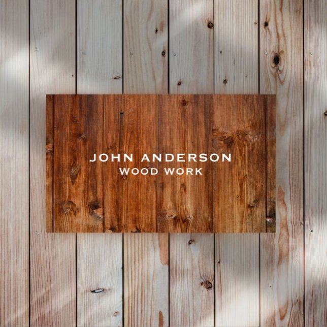 Stylish Modern Wooden Carpentry Business Card (Creator Uploaded)