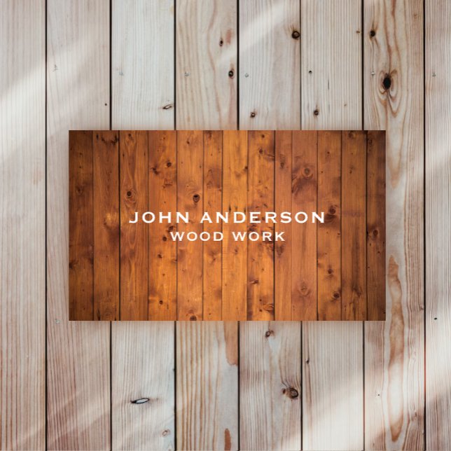 Stylish Modern Wooden Carpentry Business Card (Creator Uploaded)