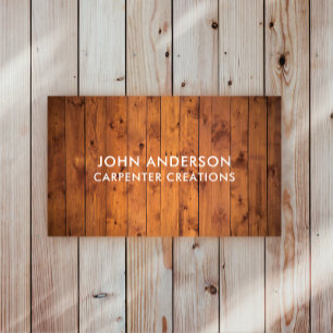 Stylish Modern Wooden Carpentry Business Card