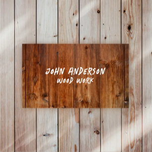 Stylish Modern Wooden Carpentry Business Card