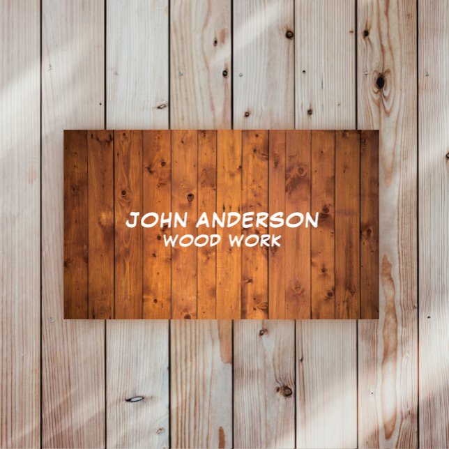 Stylish Modern Wooden Carpentry Business Card (Creator Uploaded)