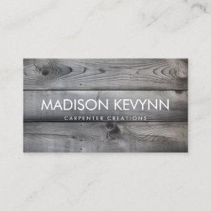 Stylish Modern Wooden Carpentry Construction Busin Business Card