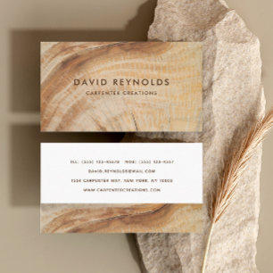 Stylish Modern Wooden Carpentry Construction Busin Business Card