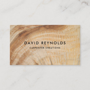 Stylish Modern Wooden Carpentry Construction Business Card