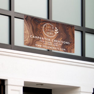 Stylish Modern Wooden Carpentry Logo Banner