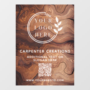 Stylish Modern Wooden Carpentry Logo QR Code