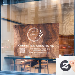 Stylish Modern Wooden Carpentry Logo QR Code