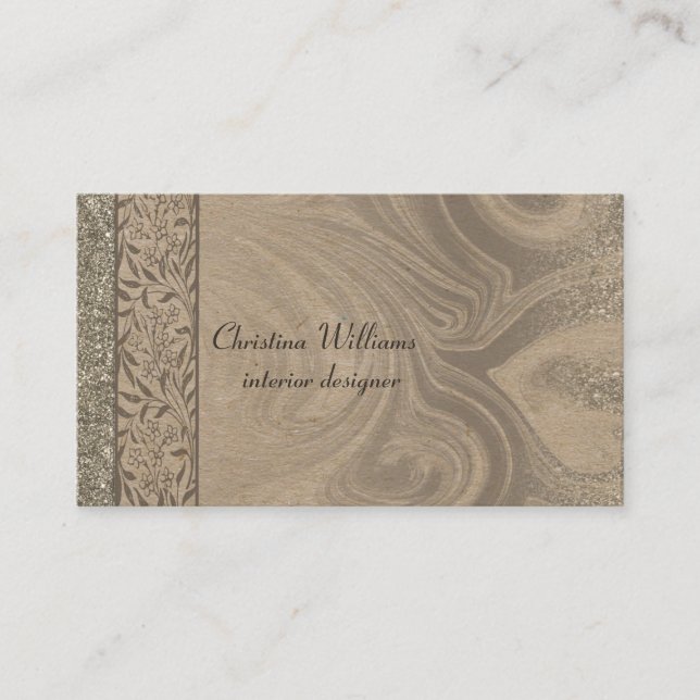 Stylish Modern Wooden Craft Paper Business Card (Front)