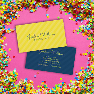 Stylish Modern Yellow and Blue Stripes Business Card