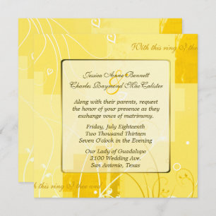Stylish Modern Yellow Wedding Invitation
