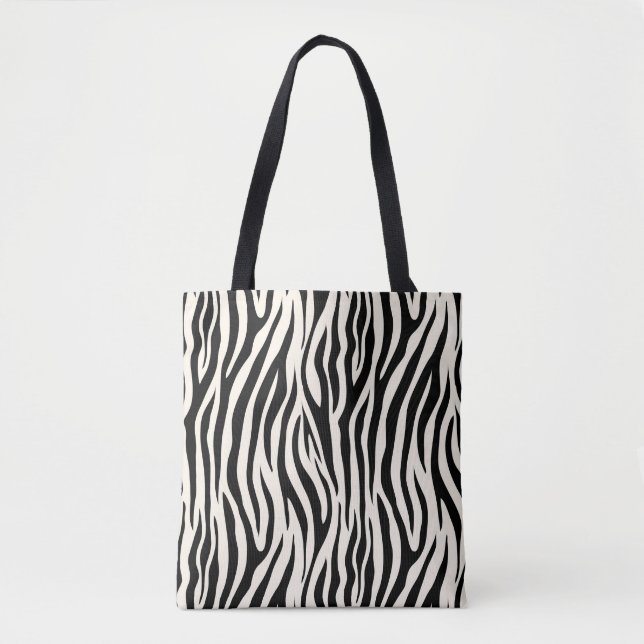 Stylish Modern Zebra Print Safari Animal Pattern Tote Bag (Front)
