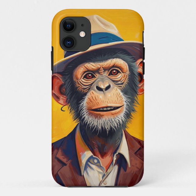 Stylish Monkey Portrait Mobile Case (Back)