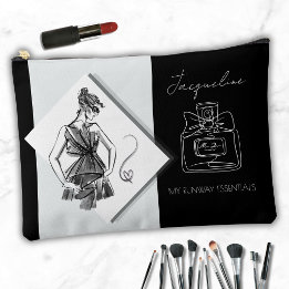 Stylish Monochrome Perfume Fashion Design Accessory Pouch