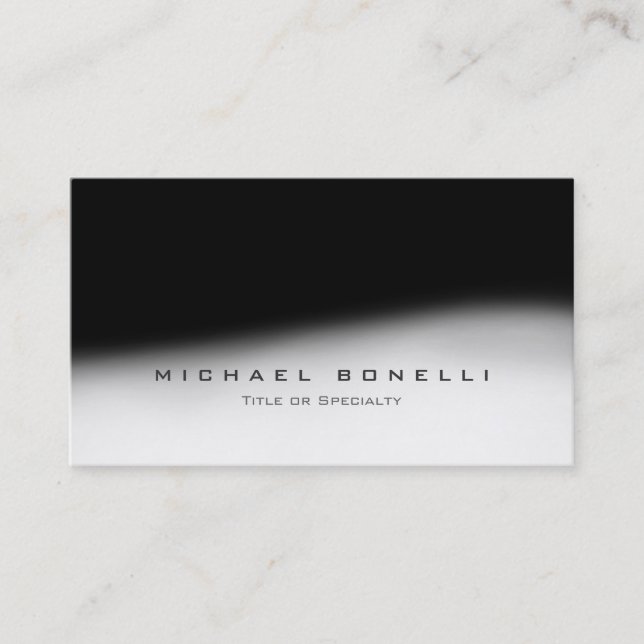 Stylish Monogram Black Grey Trendy Business Card (Front)