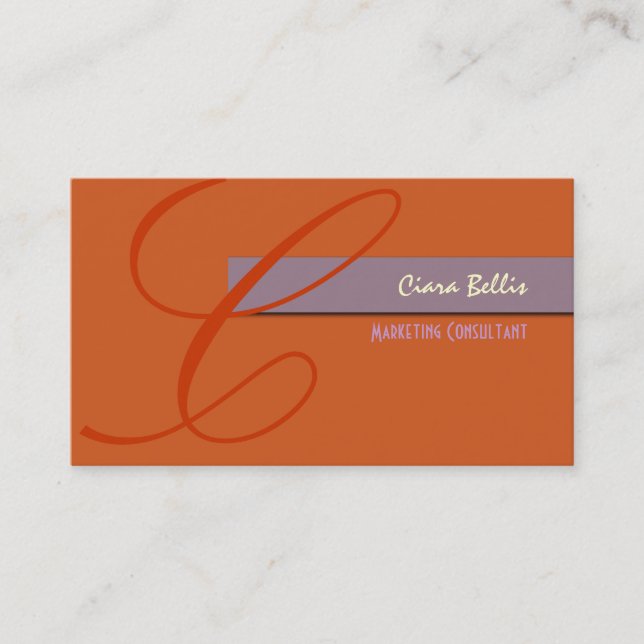 Stylish Monogram Business Card (Front)