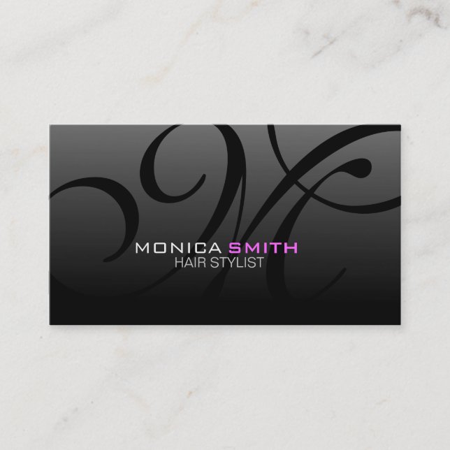 Stylish Monogram Business Card Two Sided (Front)