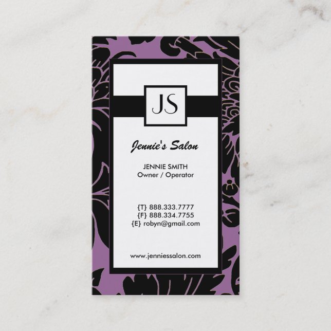 Stylish Monogram Business Cards (Front)