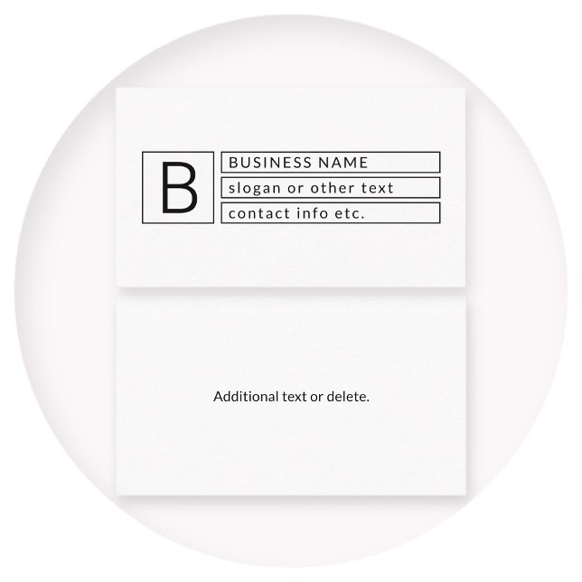 Stylish Monogram & Business Name (or other text) Card (Creator Uploaded)